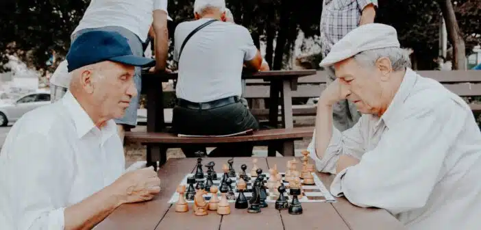 two men playing chess